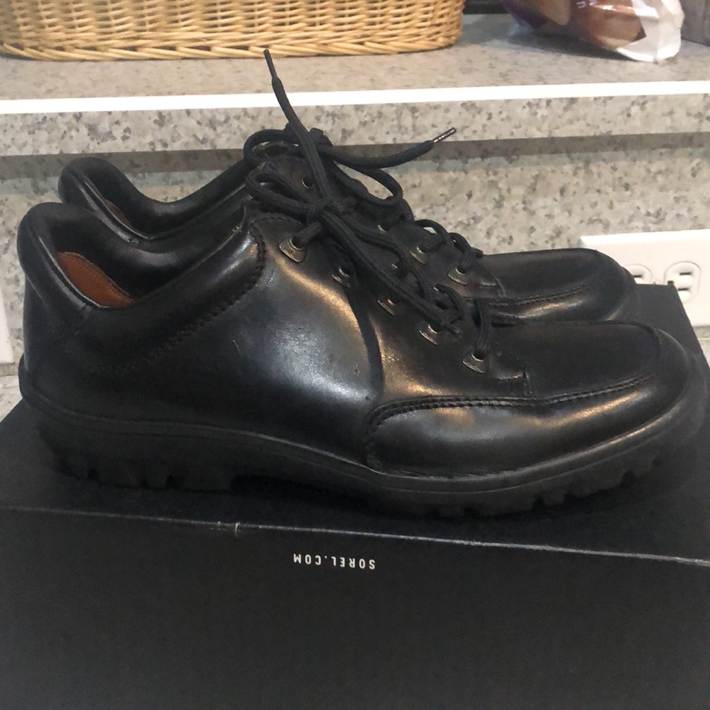 Bally’s Exedo Soho Black Leather Lace Shoes Sz 8.5 M